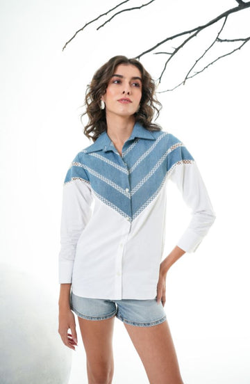 Cowgirl Denim White Shirt