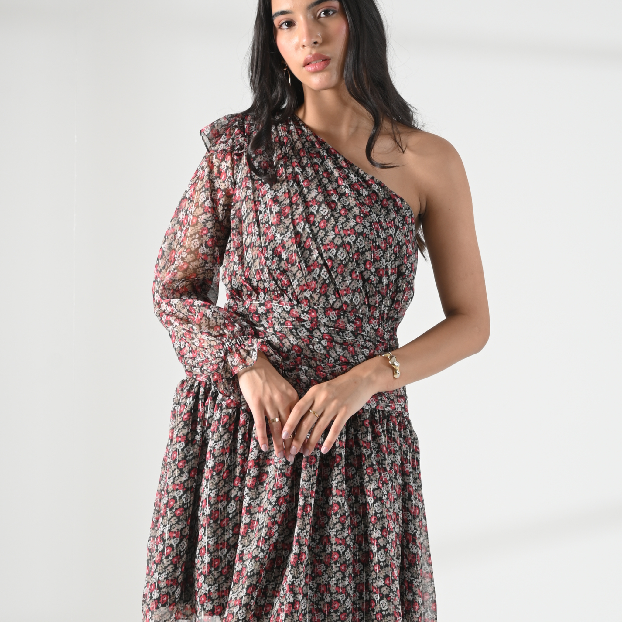 Rose One-Shoulder Dress