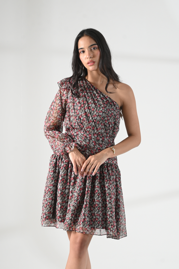 Rose One-Shoulder Dress