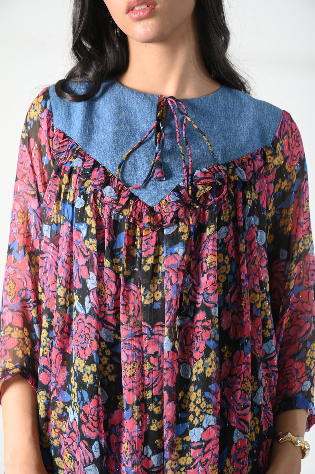 Moonlit Denim Garden Top